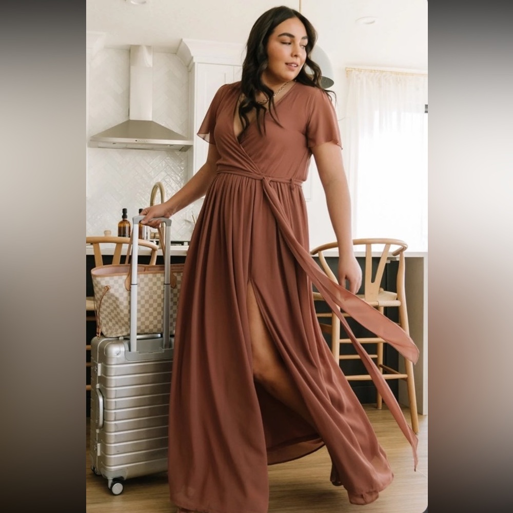 Baltic Born Kristina Neutral Wrap Maxi Dress